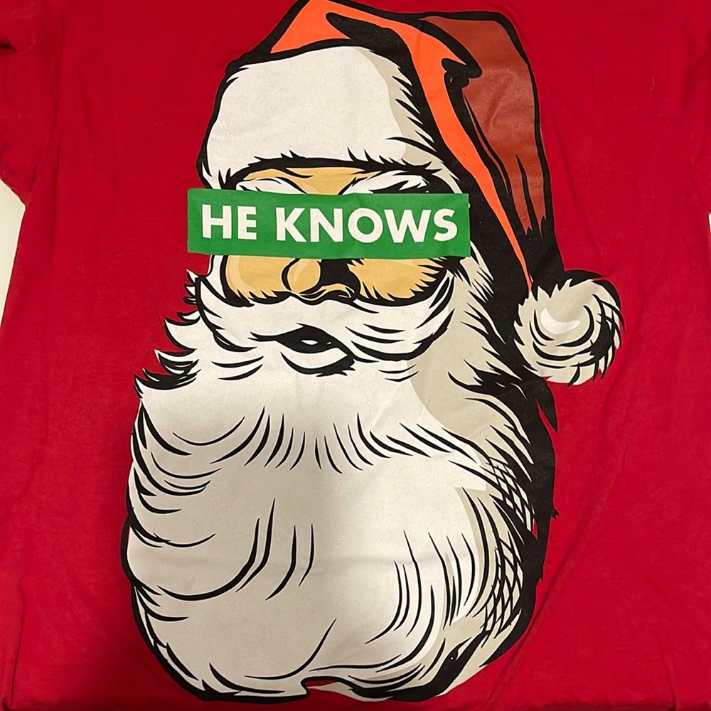 Santa “HE KNOWS” Shirt